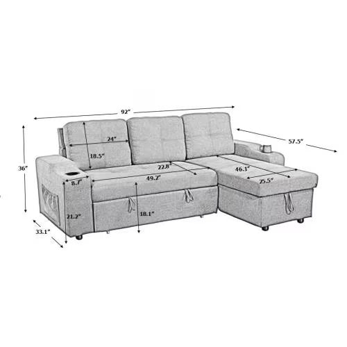 Sectional Sofa With Armrest Storage