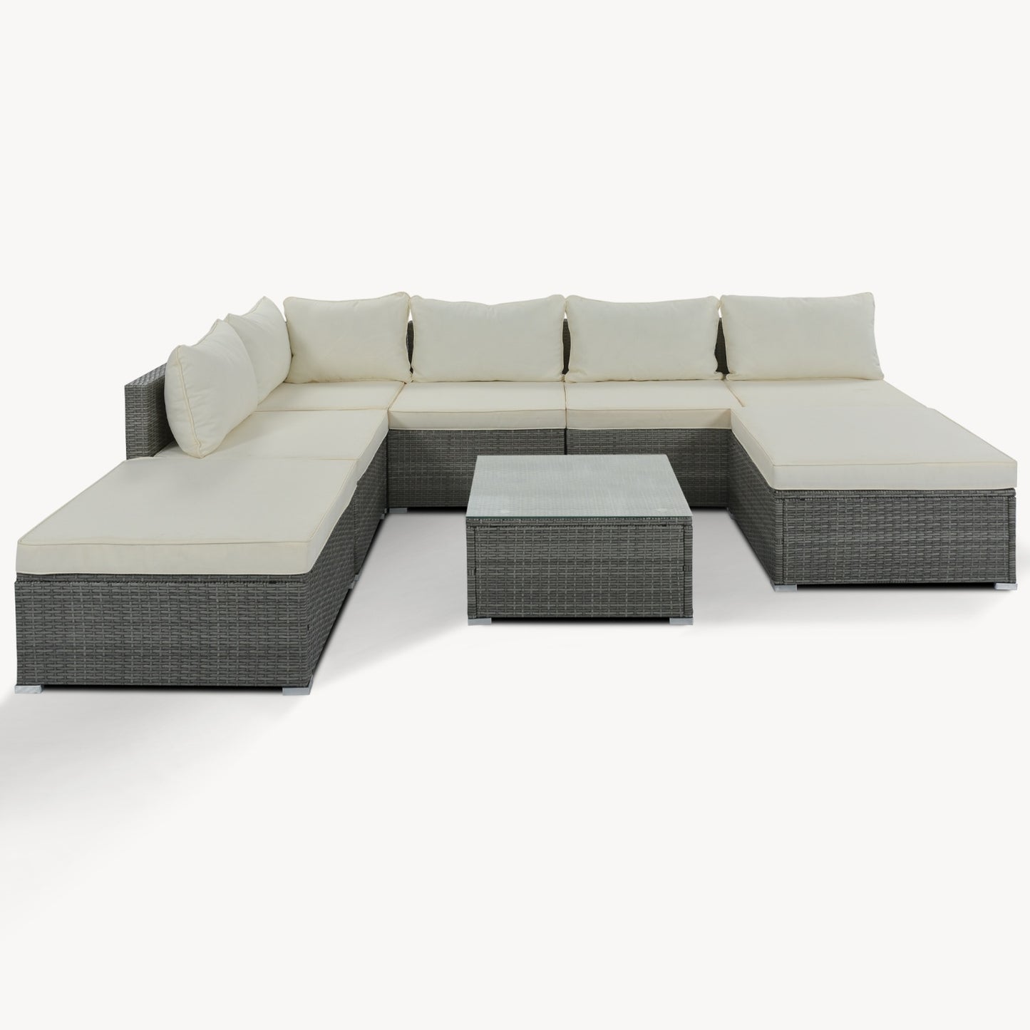 Patio Garden Wicker Sofa, Single Sofa Combinable