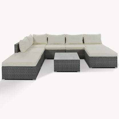 Patio Garden Wicker Sofa, Single Sofa Combinable