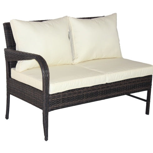 Patio Sectional Wicker Rattan Outdoor Furniture Sofa Set With Storage Box Brown