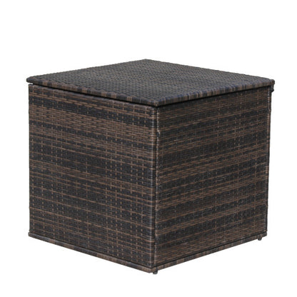 Patio Sectional Wicker Rattan Set With Storage Box Brown