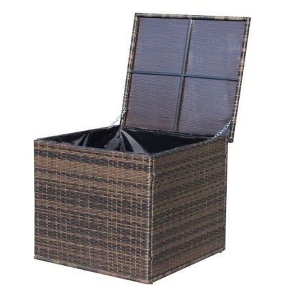 Patio Sectional Wicker Rattan Outdoor Furniture Sofa Set With Storage Box Brown