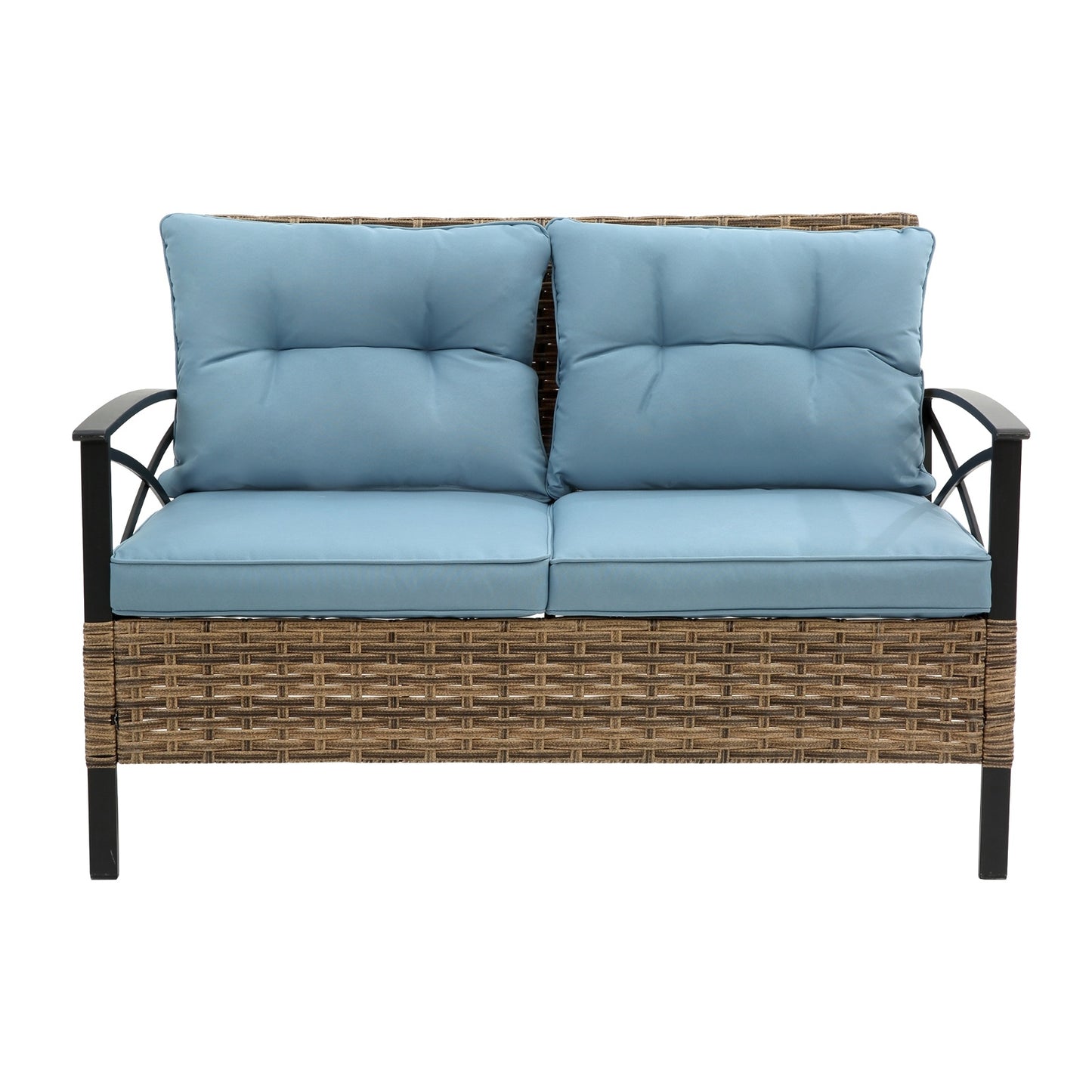 Patio Sectional Low Dining Sofa Set - KD Rattan Wicker