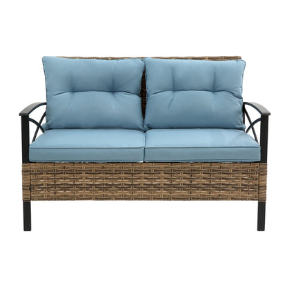Patio Sectional Low Dining Sofa Set - KD Rattan Wicker