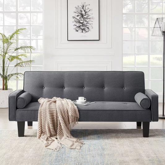 Medieval Seat Tufted Sofa With Pillows Futon
