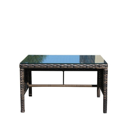 Patio, Coffee Table With Clear Tempered Glass