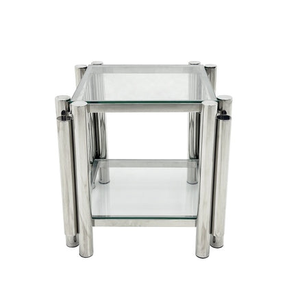 Modern Stainless Steel Coffee Table Set
