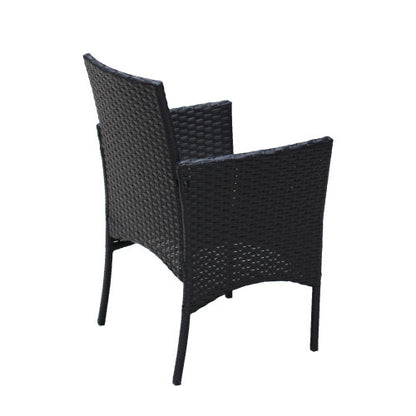 Rattan Patio Set Cushioned Seat Wicker Sofa Beige Cushion