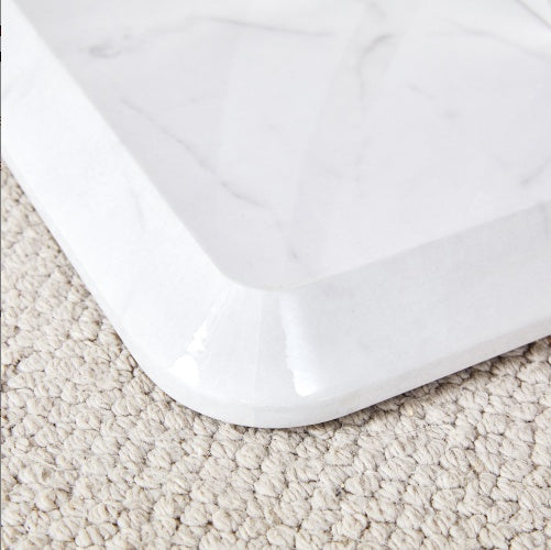 Modern Minimalist Grey Marble Pattern Sticker Pattern MDF Rectangular Coffee Table