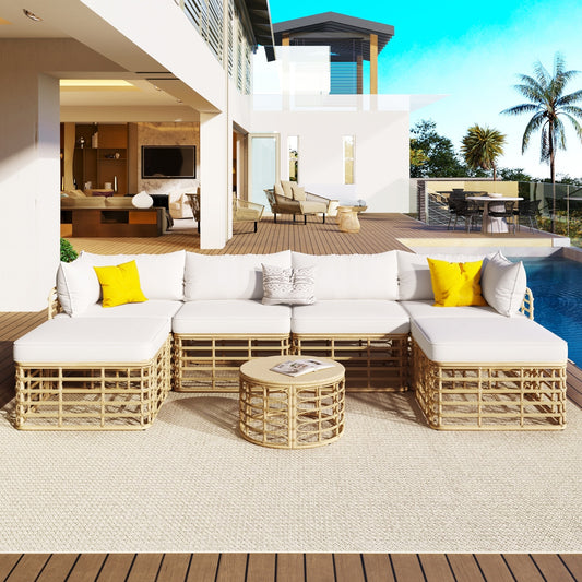 Modular Wicker Patio Set with Cushions